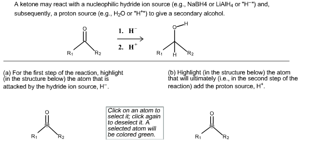 Solved A ketone may react with a nucleophilic hydride ion | Chegg.com