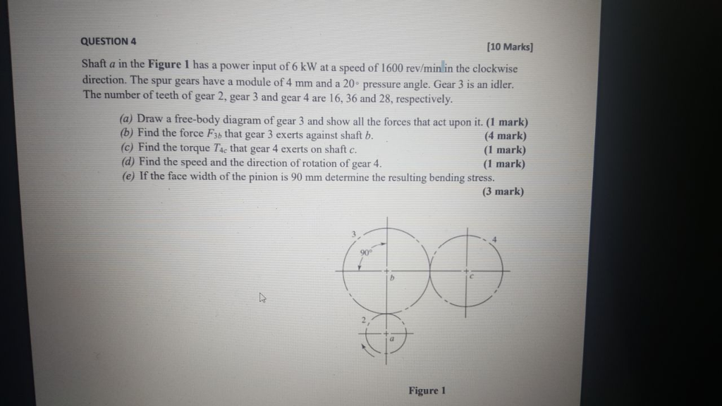 Solved QUESTION 4 [10 Marks] Shaft a in the Figure 1 has a | Chegg.com