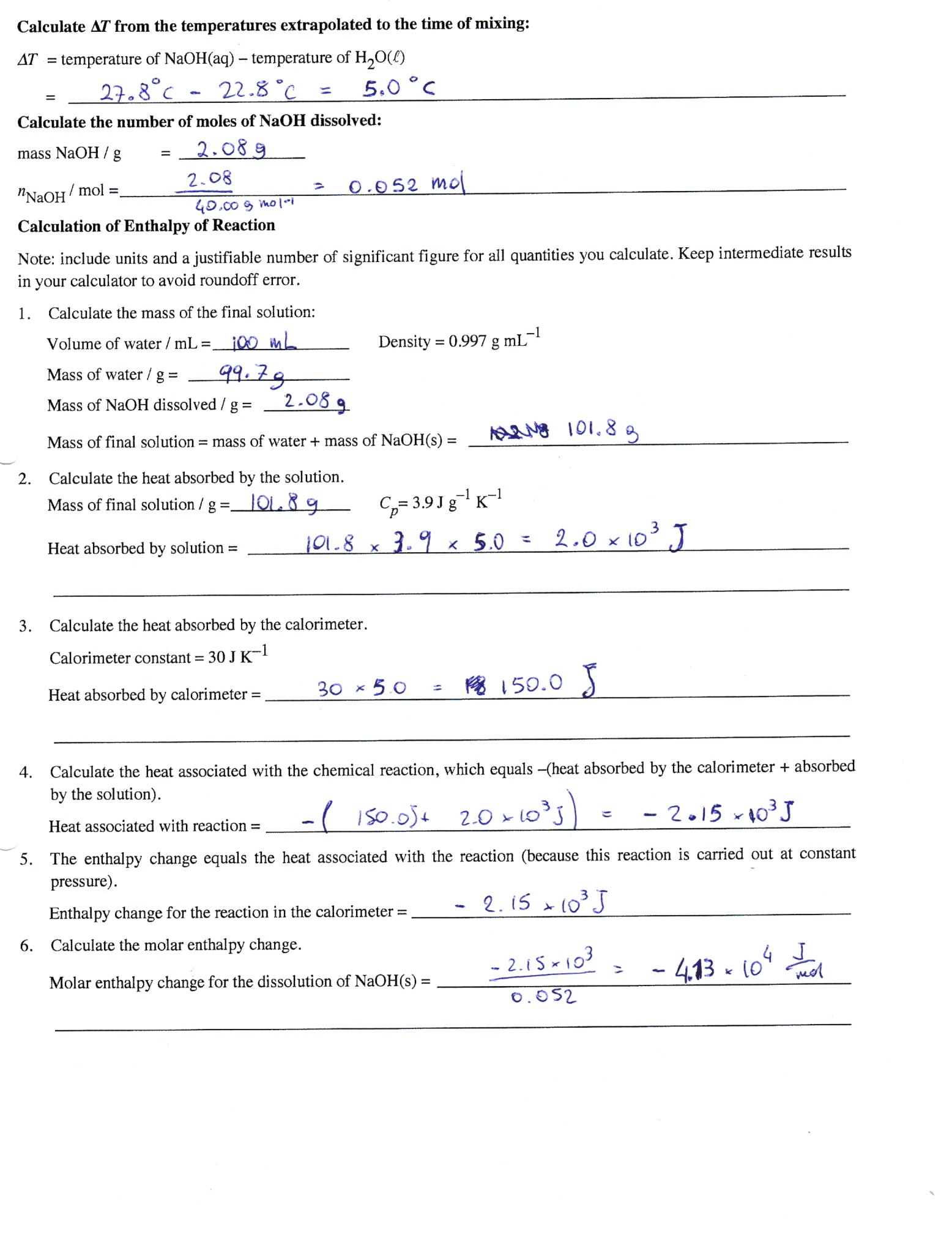 Enthalpy Formula Example Problems Solved Hi, I have a problem with enthalpy problem. I have | Chegg.com