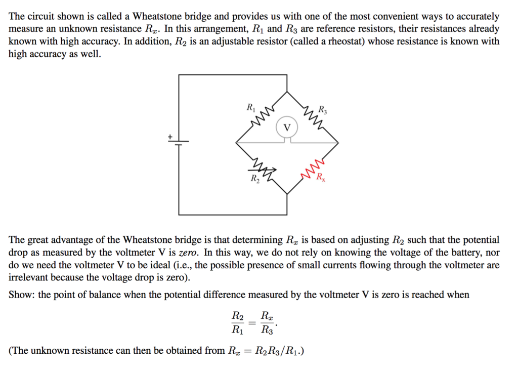 Solved The circuit shown is called a Wheatstone bridge and