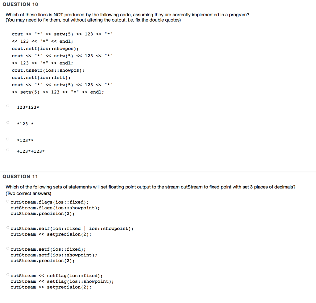 Solved QUESTION 1 Which statement is incorrect? Setting the | Chegg.com