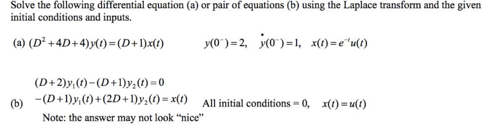 Solved Solve the following differential equation (a) or pair | Chegg.com
