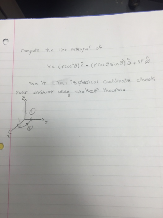 Compute The Line Integral Of V = (r Cos^2 Theta)r - | Chegg.com