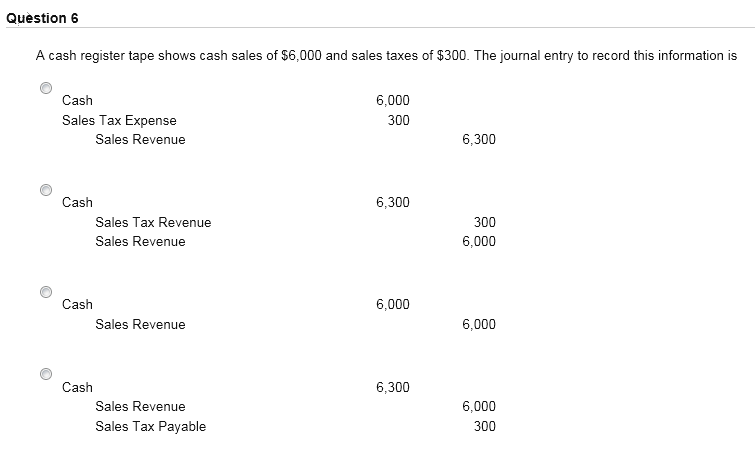 Solved A cash register tape shows cash sales of 6 000 and Chegg