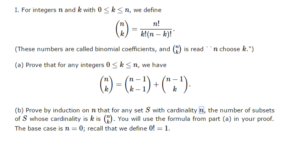 Solved For Integers N And K With 0 Lessthanorequalto K