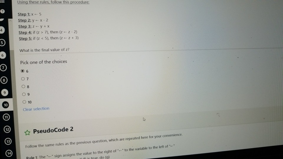 Solved ☆ Pseudocode 6 Using Rules 1,2, and 3 from the | Chegg.com