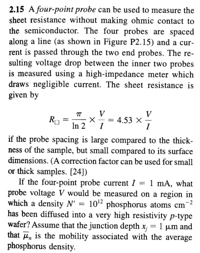 Solved 2.15 A fourpoint probe can be used to measure the