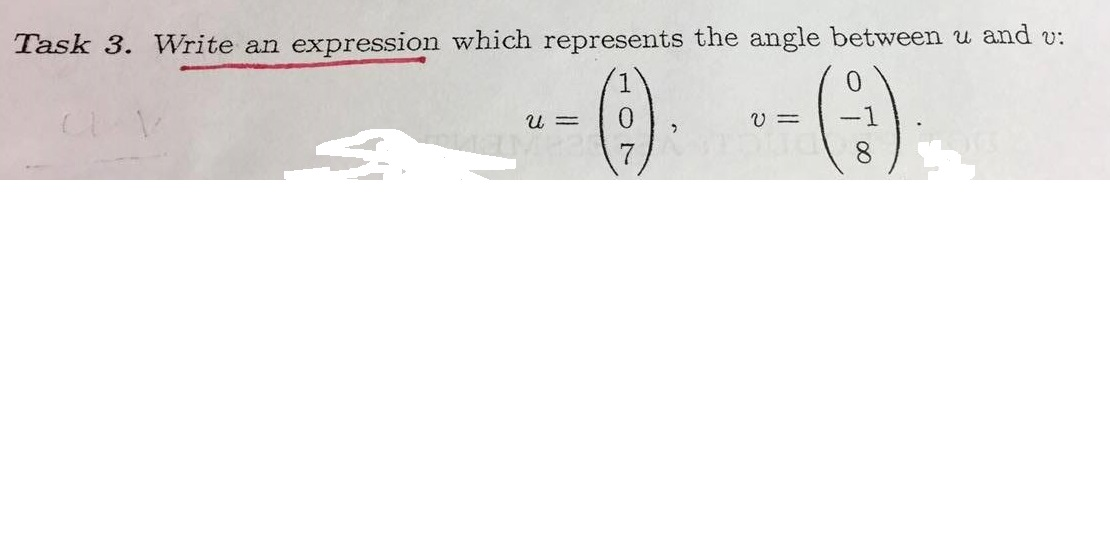 Solved Write an expression which represents the angle | Chegg.com
