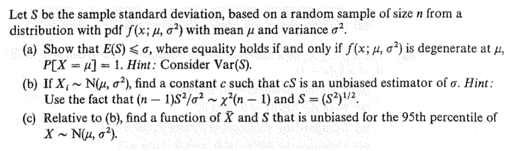 Solved Let S be the sample standard deviation, based on a | Chegg.com