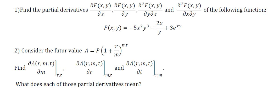 Solved X Y Find The Partial Derivatives Anc Dxdy Of The Chegg