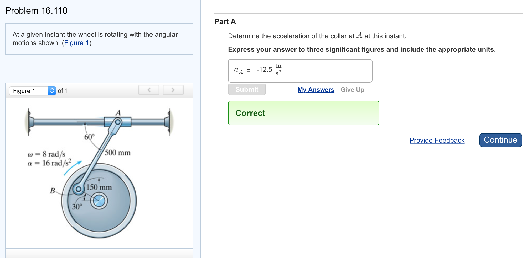Solved Problem 16.110 At a given instant the wheel is