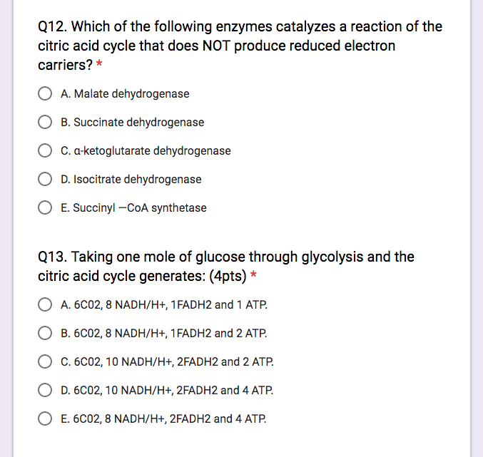 Solved Which of the following enzymes catalyzes a reaction | Chegg.com