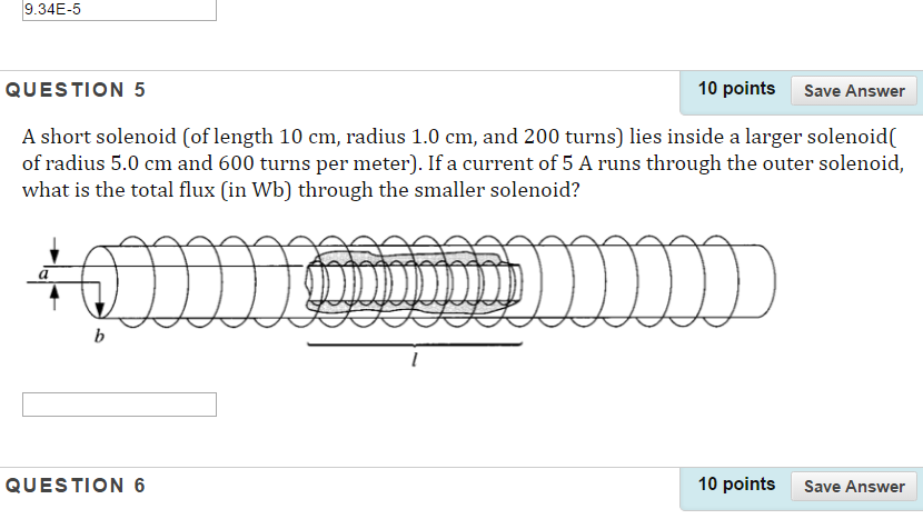 Solved A Short Solenoid (of Length 10 Cm, Radius 1.0 Cm, And | Chegg.com