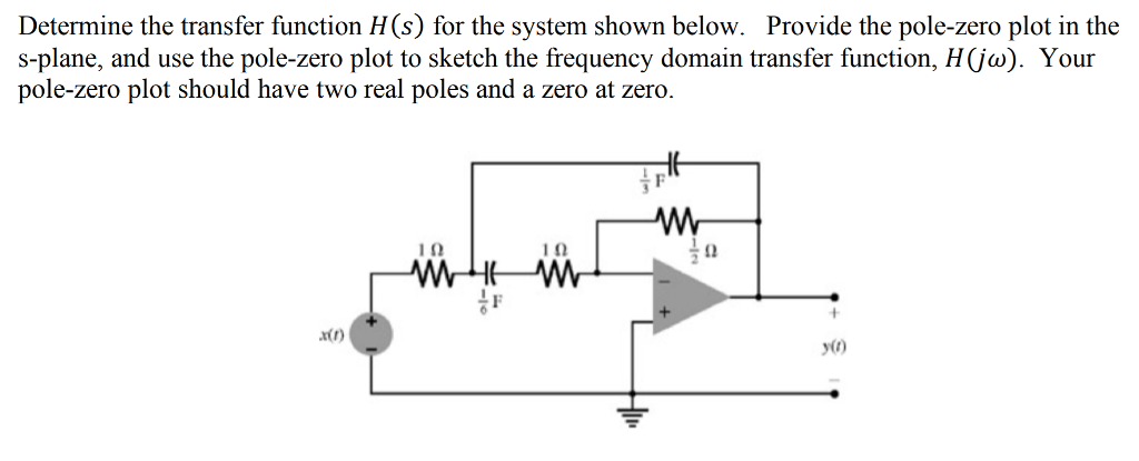 Solved Determine the transfer function H(s) for the system | Chegg.com