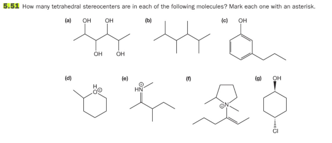 how many tetrahedral stereocenters are in each of the | Chegg.com