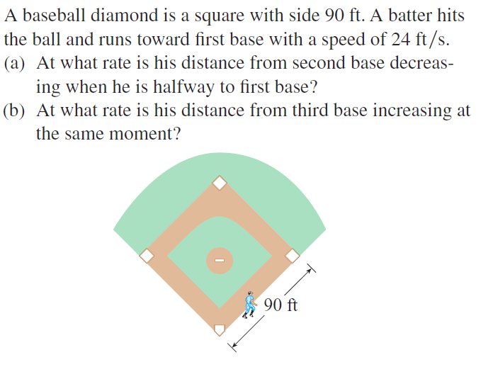 Solved A baseball diamond is a square with side 90 ft. A