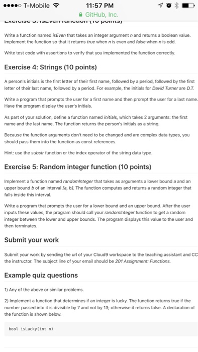 Solved Write a function named is Even that takes an integer | Chegg.com