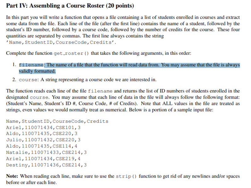 solved-part-iv-assembling-a-course-roster-20-points-in-chegg