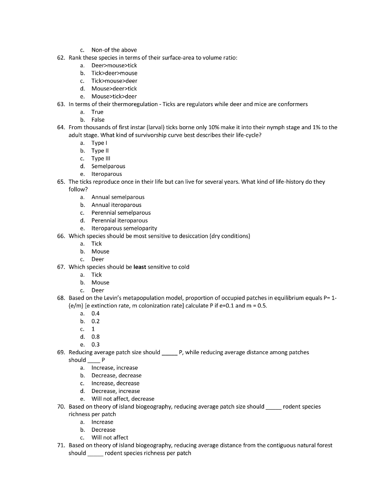 Solved Question 47-78 are based on the Table below Lyme | Chegg.com