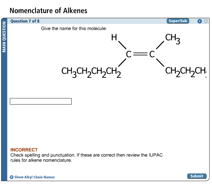 Naming Alkenes Quiz Online