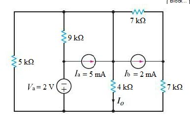 Solved Use Superposition To Find Io In The Circuit In The 