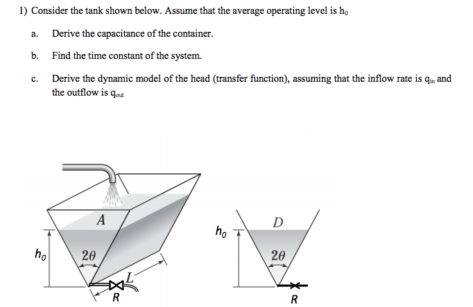 Solved 1) Consider the tank shown below. Assume that the | Chegg.com