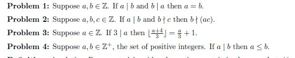 Solved Problem Suppose A, B E Z. If A B And B A Then A B. | Chegg.com