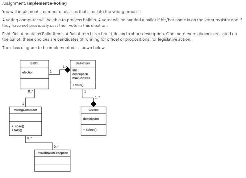 Solved Assignment: Implement e-Voting You will implement a | Chegg.com