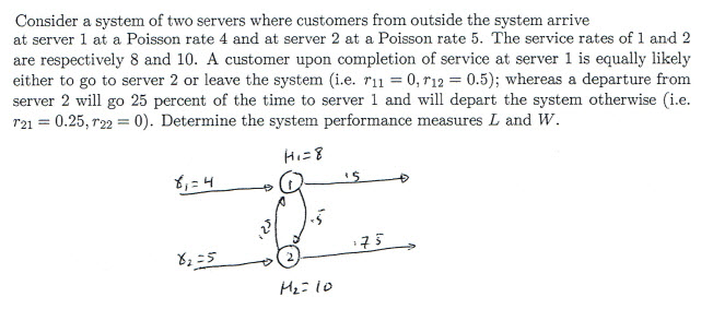 Consider A System Of Two Servers Where Customers From | Chegg.com