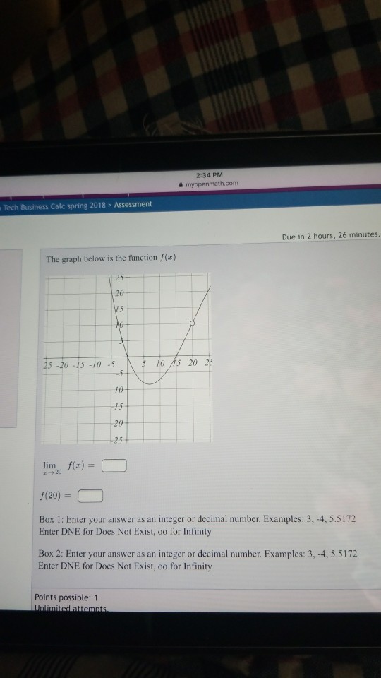Solved 2 34 PM Com Tech Businss Calc Spring 2018 Chegg