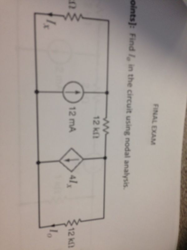 Solved Find I0 In The Circuit Using Nodal Analysis