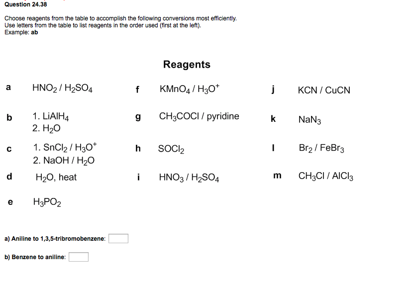 Solved Choose Reagents From The Table To Accomplish The | Chegg.com