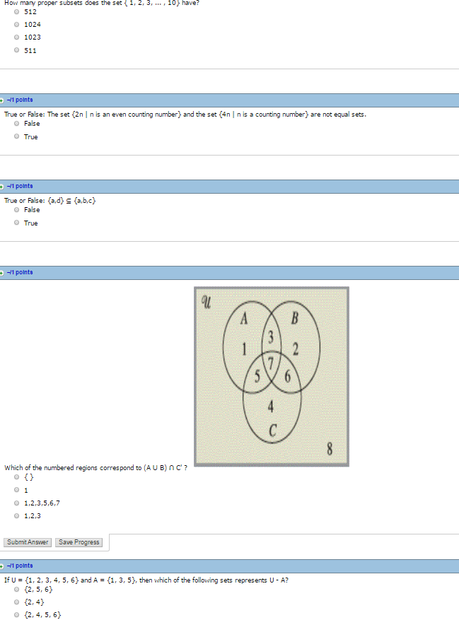 Solved How Many Proper Subsets Does The Set 1, 2, 3,..10 | Chegg.com