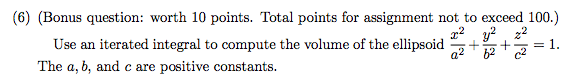 Solved (6) (Bonus Question: Worth 10 Points. Total Points | Chegg.com