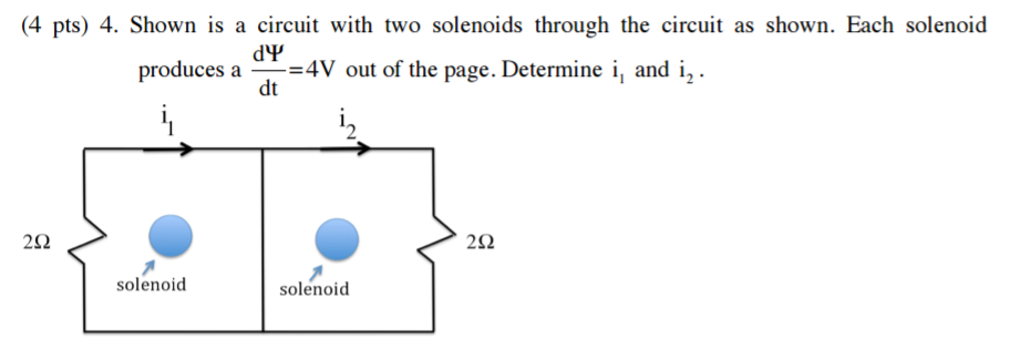 Solved Shown Is A Circuit With Two Solenoids Through The | Chegg.com