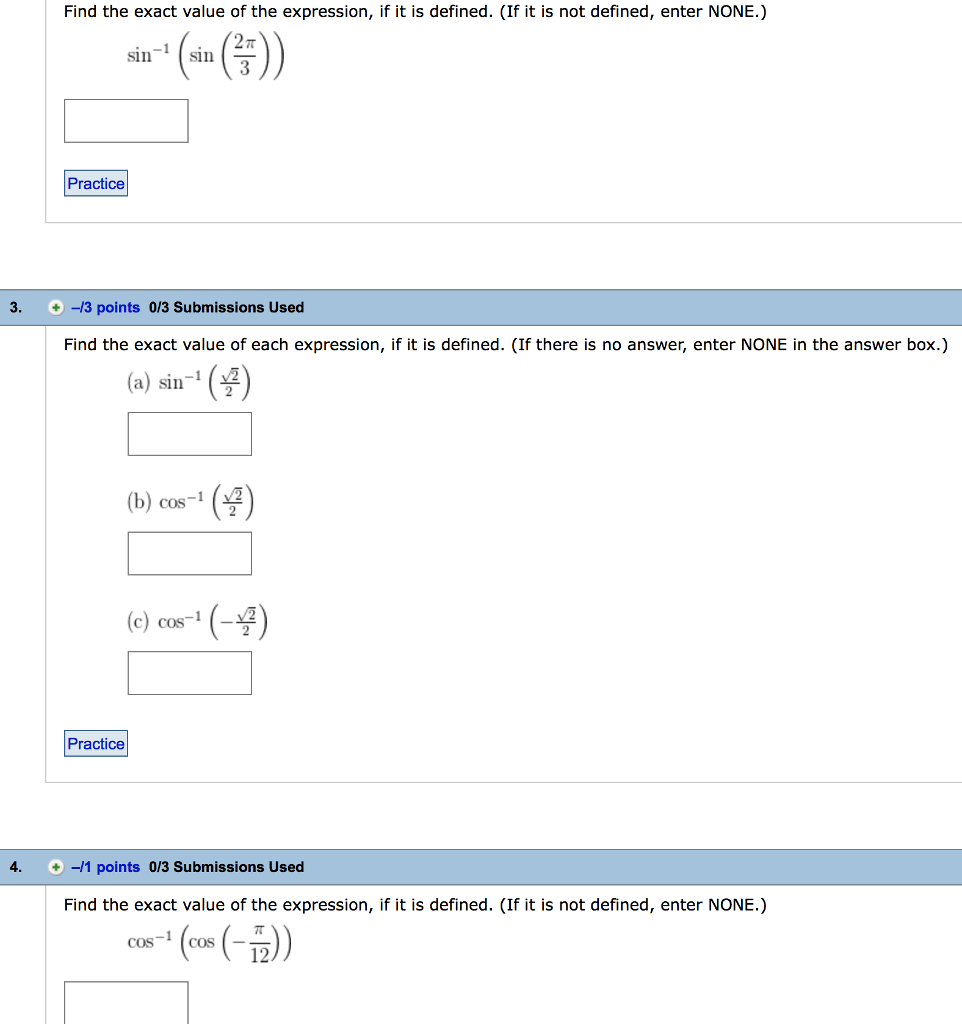 Solved Find the exact value of the expression, if it is | Chegg.com