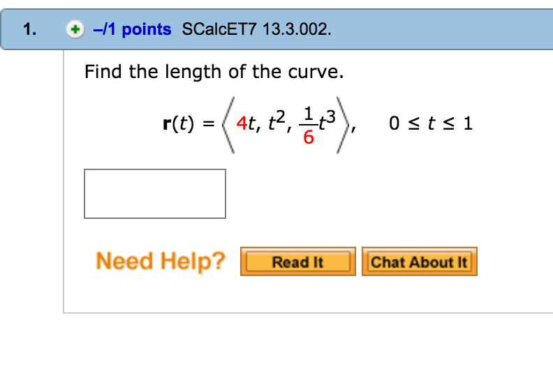 Solved Find The Length Of The Curve R T 4t T 2 1 6t 3
