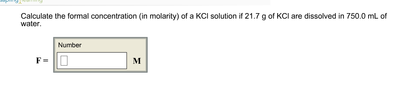 Solved Calculate The Formal Concentration In Molarity Of A