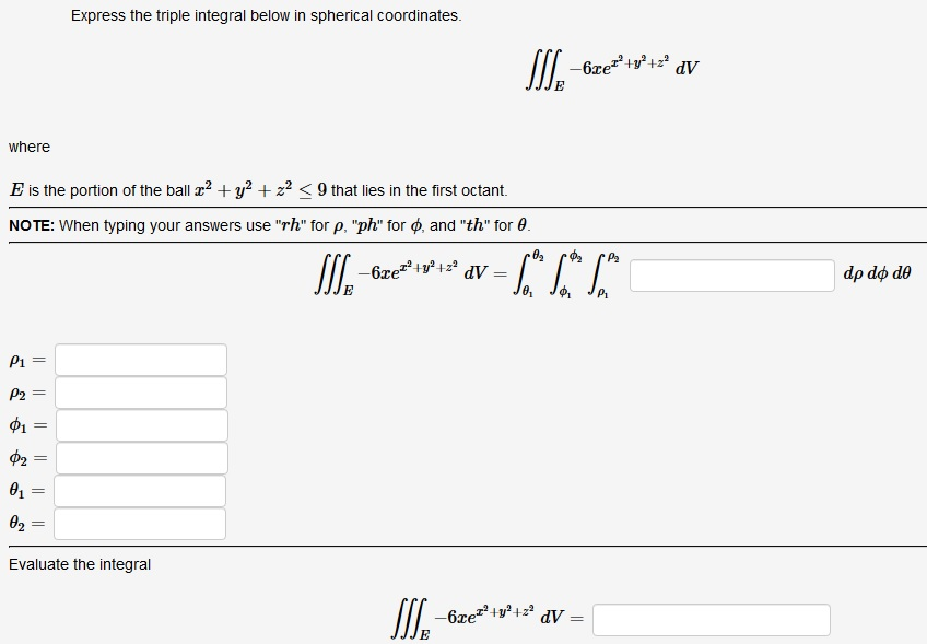 Solved Express the triple integral below in spherical | Chegg.com