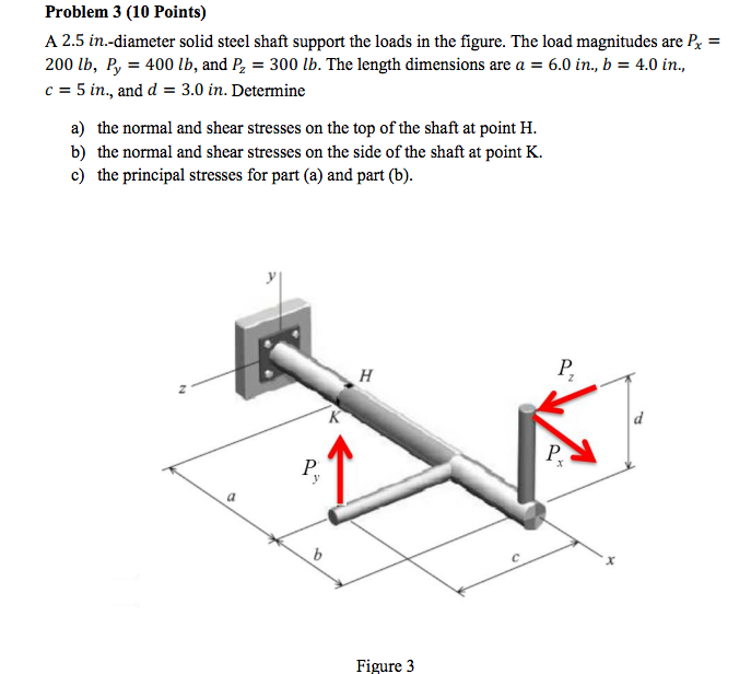 A 2.5 m.-diameter solid steel shaft support the loads | Chegg.com