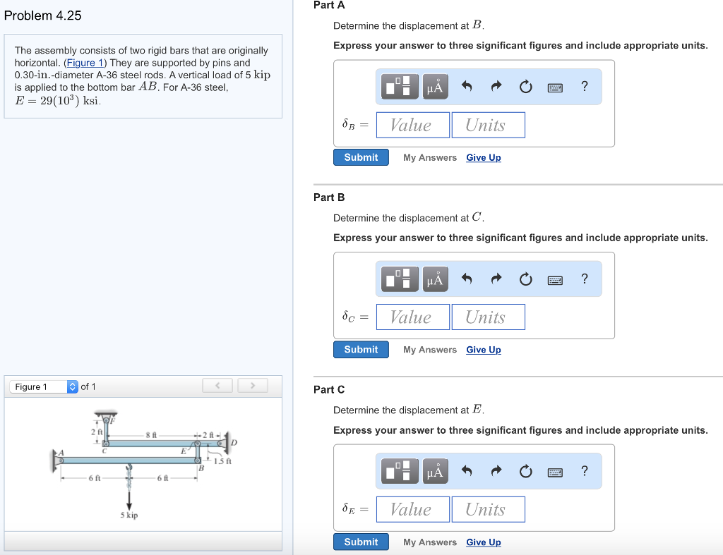 Solved Part A Problem 4.25 Determine the displacement at B | Chegg.com