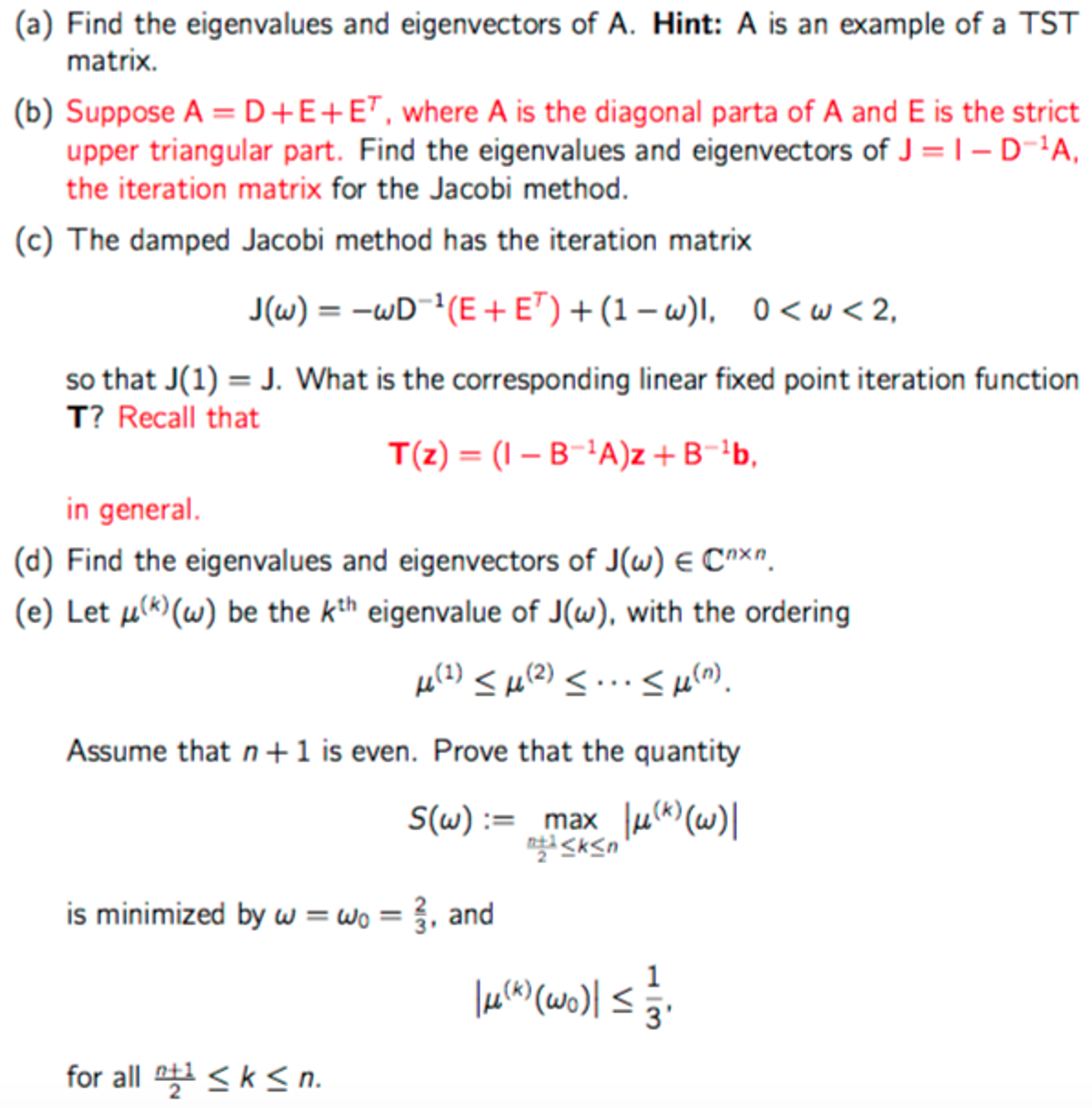 Define A elementof R^n times n via A =[2 1 0 0 1 2