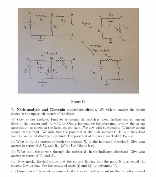 Solved 7. Node analysis and Thevenin equivalent circuit. We | Chegg.com