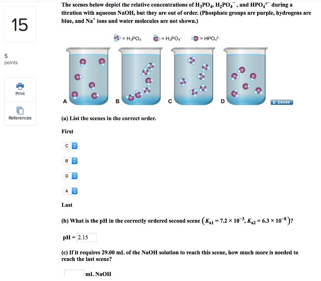 The scenes below depict the relative concentrations | Chegg.com