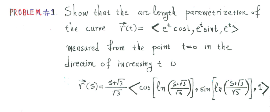 solved-show-that-the-arc-length-parametrization-of-the-curve-chegg