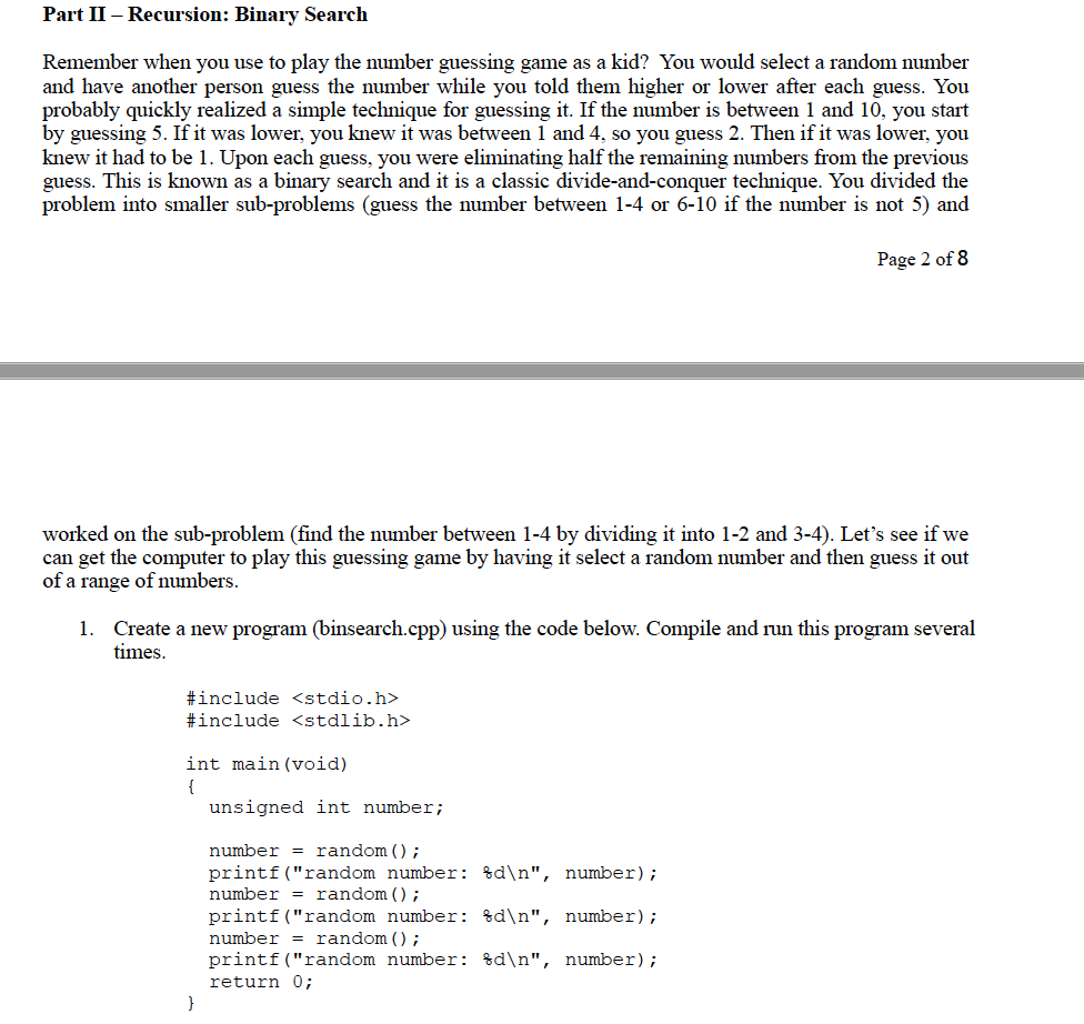 Lab 10 Recursion And The Divide And Conquer Chegg Lab 10 Recursion And The Divide And Conquer Chegg