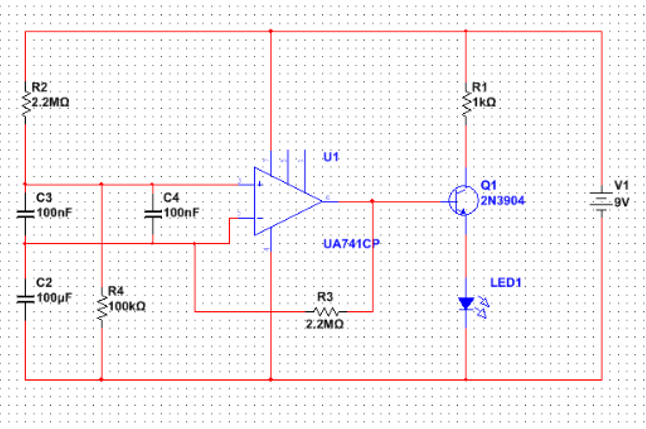 Solved 2.2Ma C3 100nF 100uF 100ko 100nF U1 UA741CP. R3 WW | Chegg.com