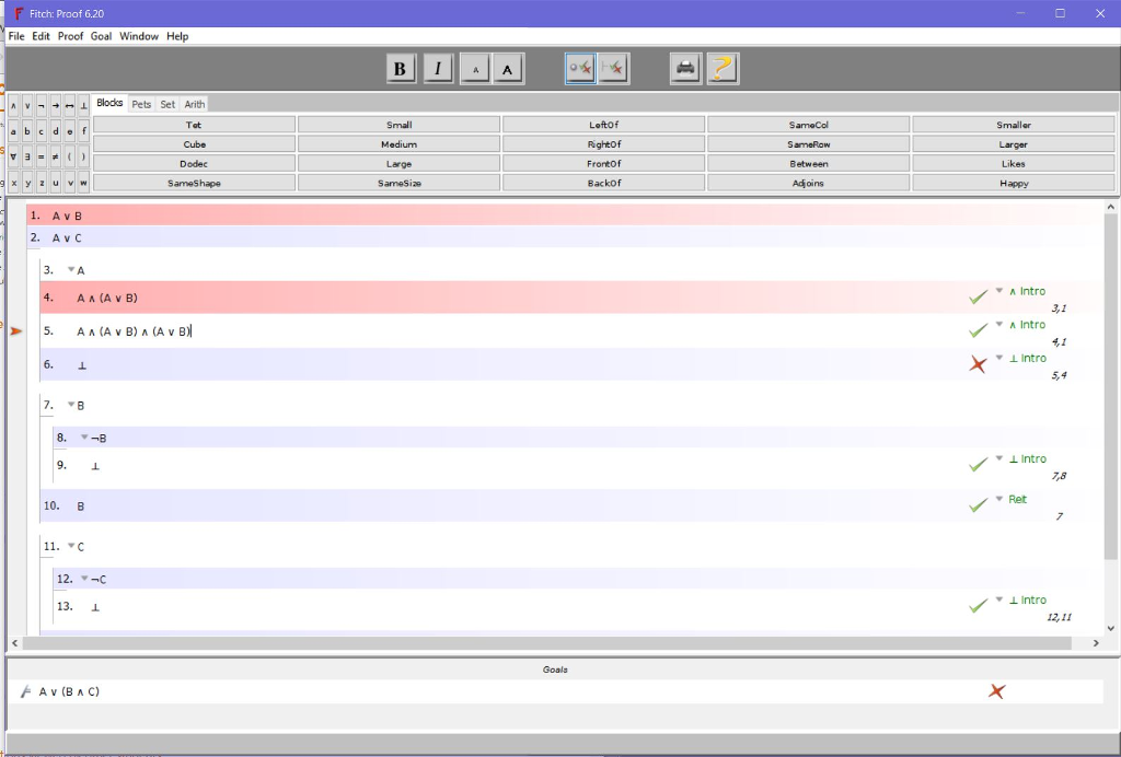 Fitch Proof 6.20 File Edit Proof Goal Window Help
