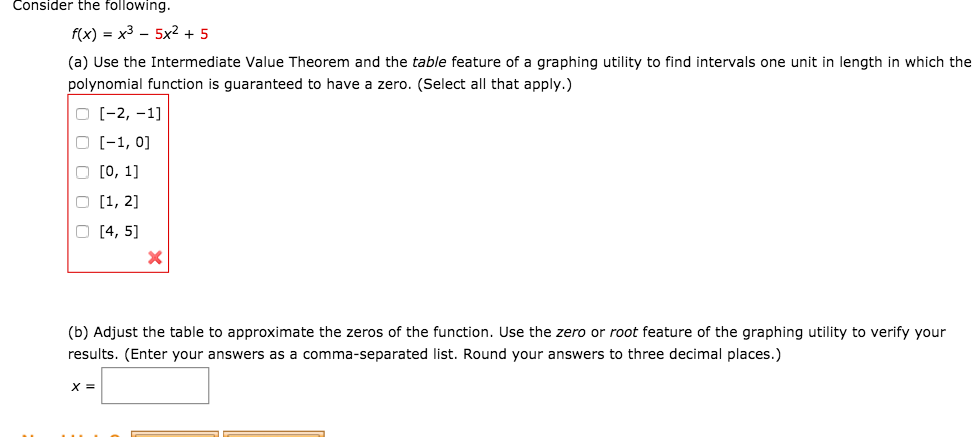 Solved Use the Intermediate Value Theorem and the table | Chegg.com