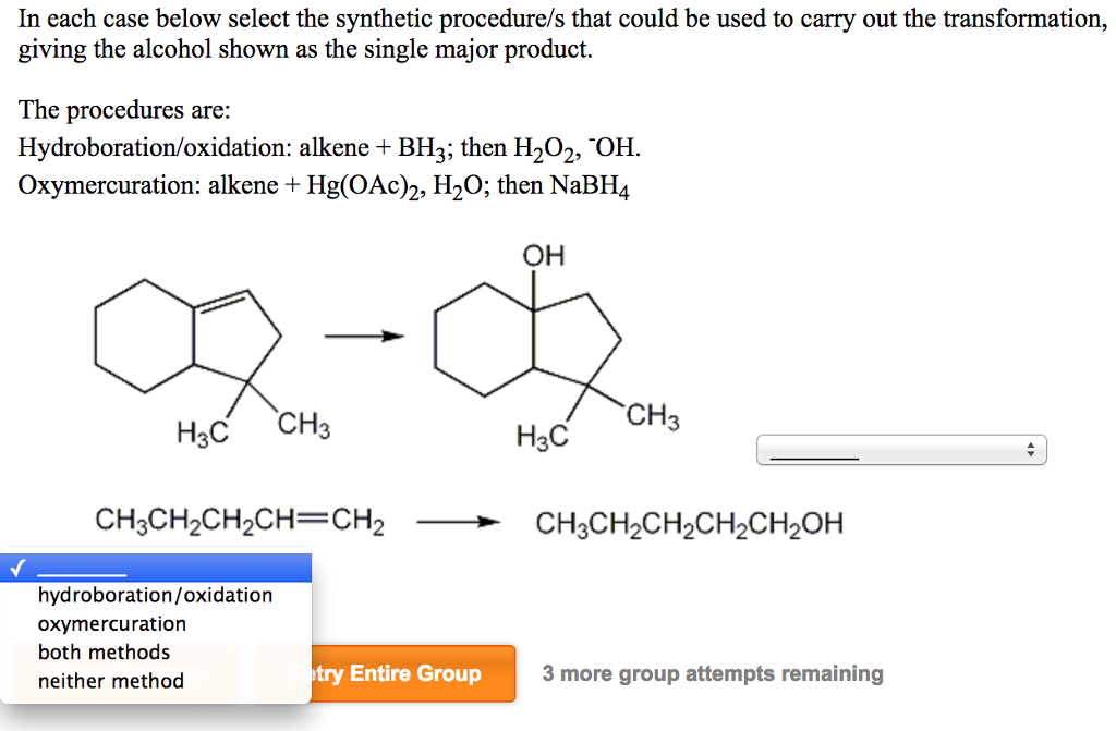 Solved In each case below select the synthetic procedure/s